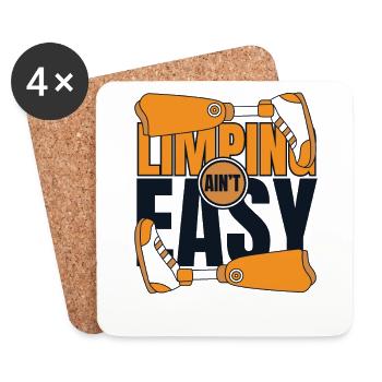 Limping Ain't Easy Artificial Legs User Leg - Coasters (set of 4) - white - Front