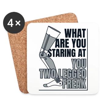 Two Legged Freak Artificial Legs User Leg - Coasters (set of 4) - white - Front