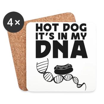 Hot Dog Adult Hot Dog C’est dans mon - Dessous de verre (lot de 4) - blanc - Devant