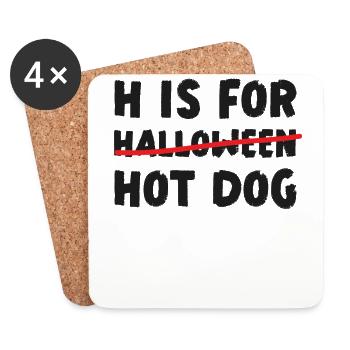 Hot Dog Adult Halloween H est pour - Dessous de verre (lot de 4) - blanc - Devant