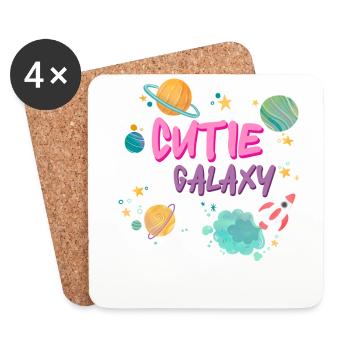 Galaktisch Süß: "Cutie of the Galaxy Mädchen, Girl - Untersetzer (4er-Set) - Weiß - Vorne