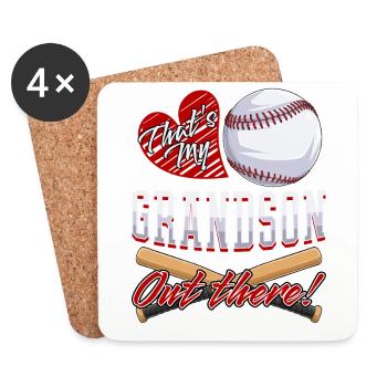 Großvater "Das Ist Mein Enkel Da Draußen" Baseball - Untersetzer (4er-Set) - Weiß - Vorne
