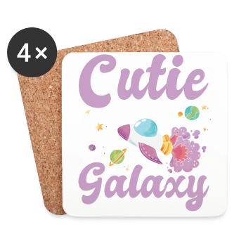 Galaktisch Süß: "Cutie of the Galaxy Mädchen, Girl - Untersetzer (4er-Set) - Weiß - Vorne