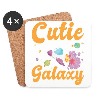 Galaktisch Süß: "Cutie of the Galaxy Mädchen, Girl - Untersetzer (4er-Set) - Weiß - Vorne