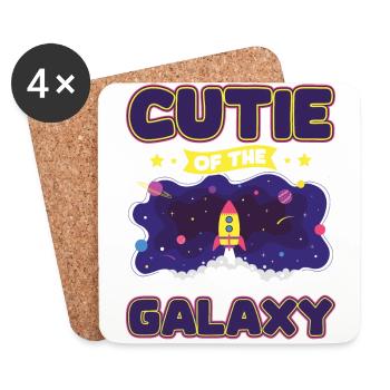 Galaktisch Süß: "Cutie of the Galaxy Mädchen, Girl - Untersetzer (4er-Set) - Weiß - Vorne