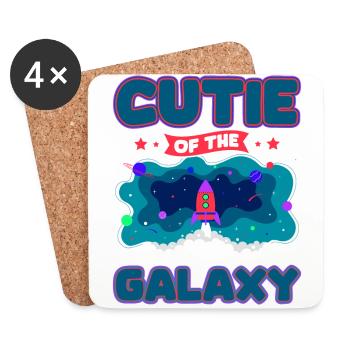 Galaktisch Süß: "Cutie of the Galaxy Mädchen, Girl - Untersetzer (4er-Set) - Weiß - Vorne