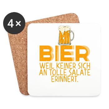 Beer Not Salad Funny Beer Design - Coasters (set of 4) - white - Front