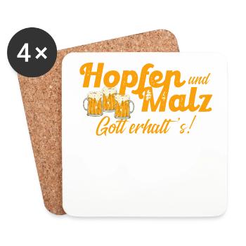 Tenue humoristique de bière buvant du café en plein air - Dessous de verre (lot de 4) - blanc - Devant