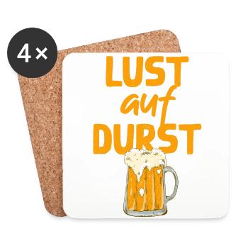 Désir Soif Amateur de bière Drôle de bière Design - Dessous de verre (lot de 4) - blanc - Devant