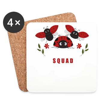 Coccinelle drôle parfaite pour les femmes et les filles - Dessous de verre (lot de 4) - blanc - Devant