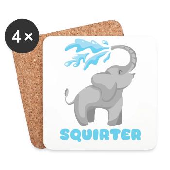 Drôle d’éléphant Blague inappropriée, Nerd, Geek - Dessous de verre (lot de 4) - blanc - Devant