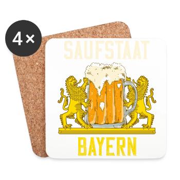 L’État de Bavière pour les buveurs de bière enthousiastes - Dessous de verre (lot de 4) - blanc - Devant