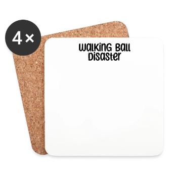 Bowling - Catastrophe de la balle de marche - Dessous de verre (lot de 4) - blanc - Devant