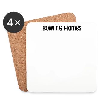 Bowling - Bowling Flames - Untersetzer (4er-Set) - Weiß - Vorne