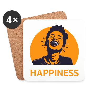 I Suffer From Chronic Happiness Funny Woman Laugh - Coasters (set of 4) - white - Front