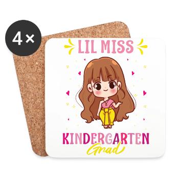 Lil Miss Kindergarten Graduation Day Girl - Untersetzer (4er-Set) - Weiß - Vorne