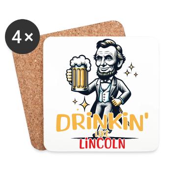 Drinkin Like Lincoln Retro Vintage Design 4. - Untersetzer (4er-Set) - Weiß - Vorne