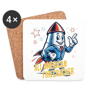 All American Firecracker Retro Vintage Design - Coasters (set of 4) - white - Front