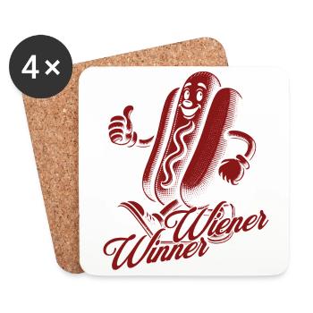 Wiener Gewinner Retro Vintage Design 4. Juli - Untersetzer (4er-Set) - Weiß - Vorne