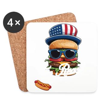Reason I'm Here Funny Bbq Pun - Coasters (set of 4) - white - Front