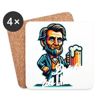 Boire comme Lincoln Design vintage rétro - Dessous de verre (lot de 4) - blanc - Devant
