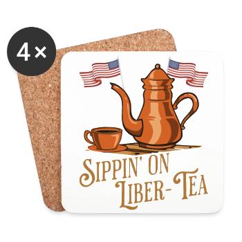 Siroter du thé Liber-tea Independence Day Fun - Dessous de verre (lot de 4) - blanc - Devant
