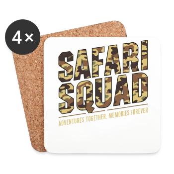 Safari Squad - Abenteuer Zusammen, Erinnerungen - Untersetzer (4er-Set) - Weiß - Vorne