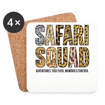 Safari Squad: Adventure Together, Memories for - Coasters (set of 4) - white - Front