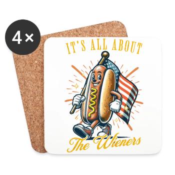 Alles Über Wieners Retro-vintage-design 4. Juli - Untersetzer (4er-Set) - Weiß - Vorne