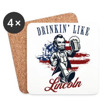 Drinkin' Like Lincoln Retro Vintage Design - Coasters (set of 4) - white - Front