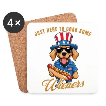 Schnapp Dir Ein Paar Wieners Retro Vintage Design - Untersetzer (4er-Set) - Weiß - Vorne
