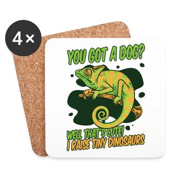 J’élève de minuscules dinosaures Amateur de panthère voilée - Dessous de verre (lot de 4) - blanc - Devant