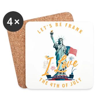 J’adore le drapeau américain de la - Dessous de verre (lot de 4) - blanc - Devant
