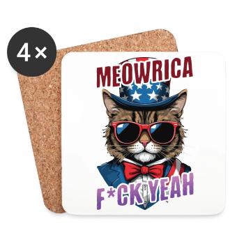 Drôle Meowrica Cat Cat Lat Lover Design pour - Dessous de verre (lot de 4) - blanc - Devant