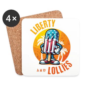 Liberty Et Suces Design Vintage Rétro - Dessous de verre (lot de 4) - blanc - Devant