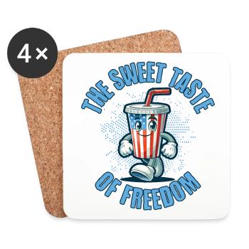 Goût de la liberté Design vintage rétro - Dessous de verre (lot de 4) - blanc - Devant