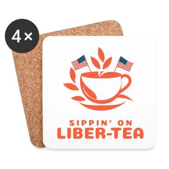 Siroter du thé Liber-tea 4 juillet Joyeuses fêtes - Dessous de verre (lot de 4) - blanc - Devant