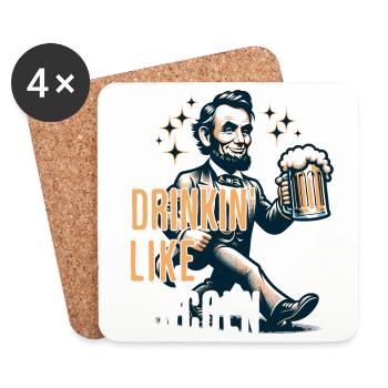 Boire comme Lincoln Design vintage rétro - Dessous de verre (lot de 4) - blanc - Devant