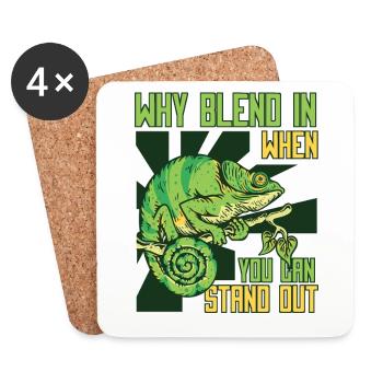 Why Blend In When You Can Stand Out Panther - Coasters (set of 4) - white - Front