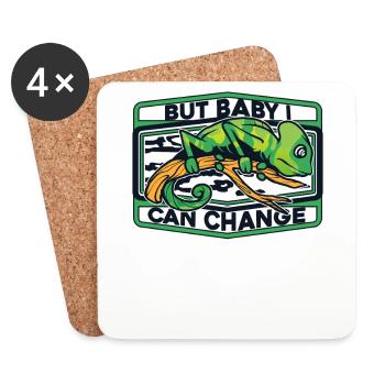 But Baby I Can Change Veiled Panther Lover - Coasters (set of 4) - white - Front