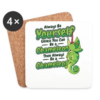 Soyez toujours vous-même à moins que vous ne puissiez être un caméléon - Dessous de verre (lot de 4) - blanc - Devant