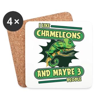 J’aime Chameleons And Maybe 3 People Panther - Dessous de verre (lot de 4) - blanc - Devant