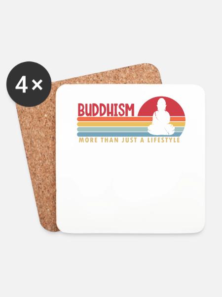 Buddhismus mehr als ein buddhistisches Lifestyle-Symbol - Untersetzer (4er-Set) - Weiß