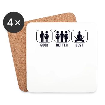 Bon Meilleur Meilleur Bouddhisme Symbole Bouddhiste Statue - Dessous de verre (lot de 4) - blanc - Devant
