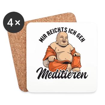 Mir reichts ich geh Meditieren Buddhist Symbol - Untersetzer (4er-Set) - Weiß - Vorne