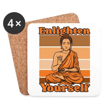 Erleuchte dich selbst Buddhistische Statue Symbol Priester - Untersetzer (4er-Set) - Weiß - Vorne