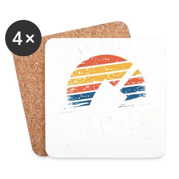 Rétro Sunset Shovel fossoyer Funny Morbid - Dessous de verre (lot de 4) - blanc - Devant