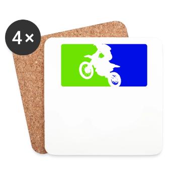 Motocross Enduro Moto Supermoto - Dessous de verre (lot de 4) - blanc - Devant