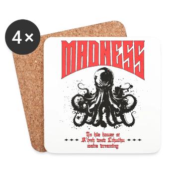 Madness - Cthulhu Cult Lovecraft Necronomicon - Coasters (set of 4) - white - Front