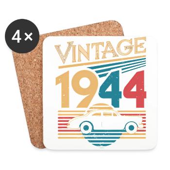 60 Jahre alte Geschenke Vintage Jahrgang 1944 Retro - Untersetzer (4er-Set) - Weiß - Vorne